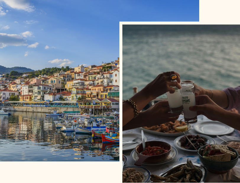 Plomari village, ouzo capital of the world, and Agiasos stone alleyways, south Lesvos